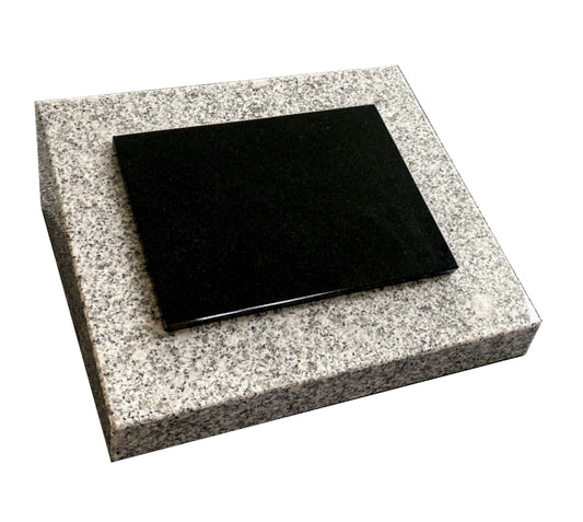 Black Granite Plaque + White Base